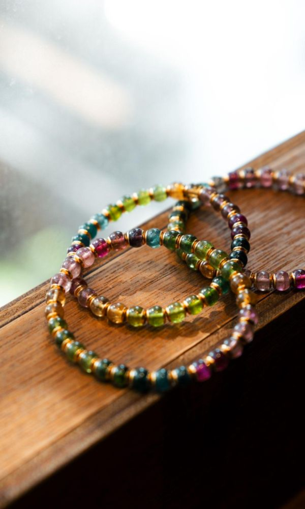 彩虹碧璽｜夾心珠 