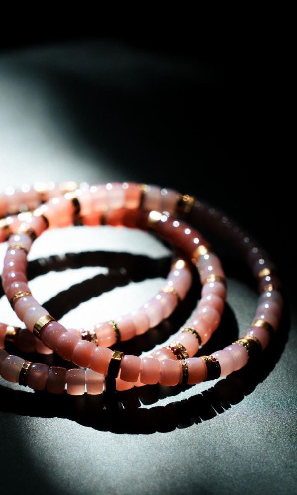 粉糯瑪瑙｜銀鑽切片 