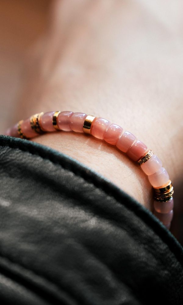 粉糯瑪瑙｜銀鑽切片 