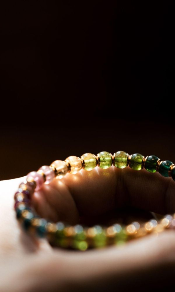 彩虹碧璽｜夾心珠 