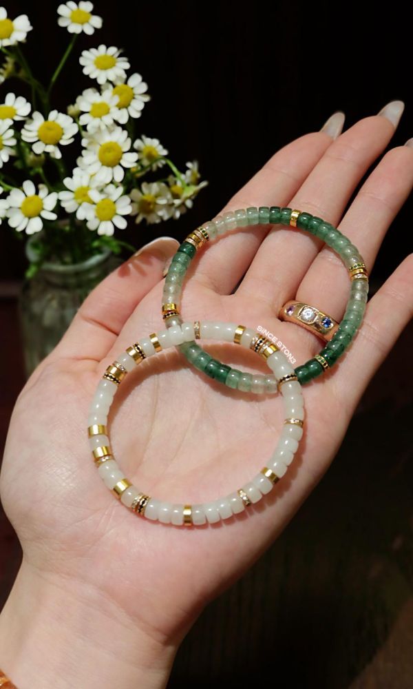 和田白玉｜銀鑽切片 