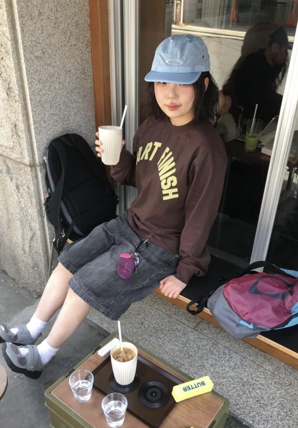 Noiago 尼龍格紋五分帽 
