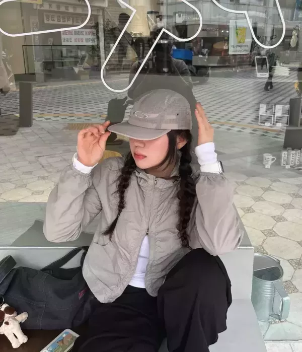 Noiago 尼龍格紋五分帽 