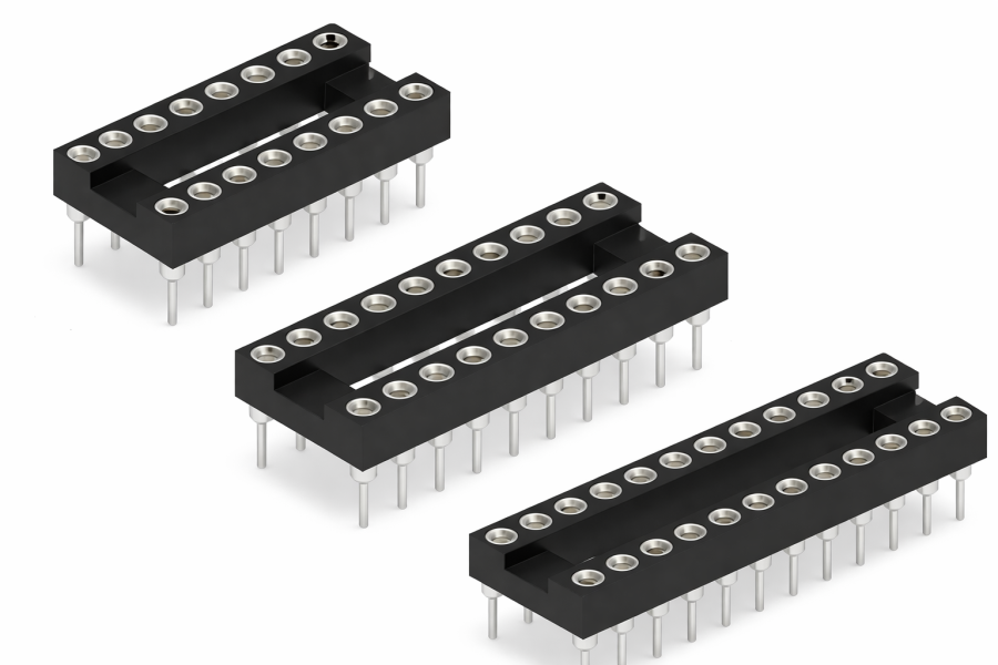 多規格IC腳座_,鑫堡 IC 腳座 2×7、2×9、2×10,DIP Socket,2.54mm 間距、雙排 IC 插座,PCB 通孔元件,MCU 插座,晶片插座,鑫堡