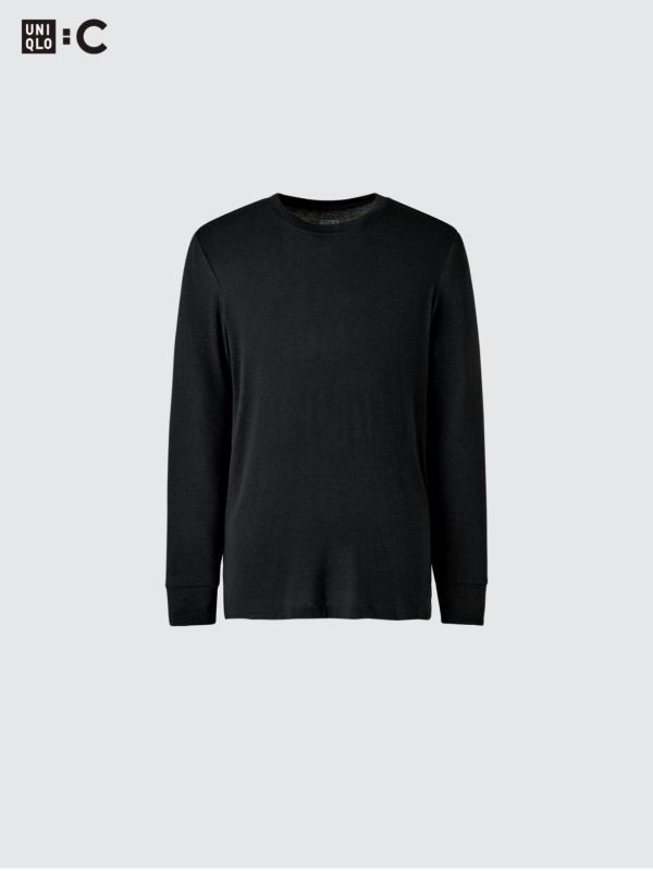 Uniqlo男生極暖圓領喀什米爾發熱衣 