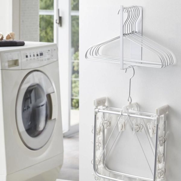 山崎實業｜磁吸衣架收納架｜雙層、三層 