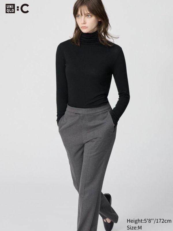 Uniqlo女生極暖高領喀什米爾發熱衣 