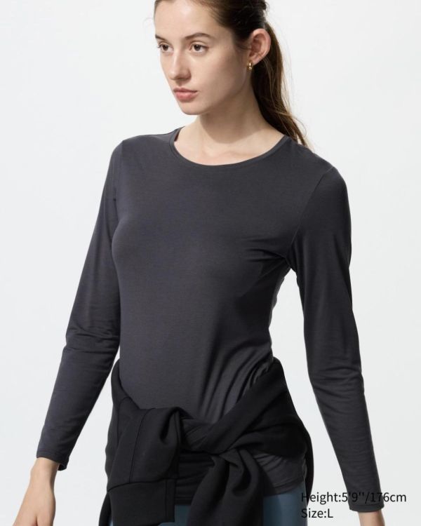 Uniqlo女生圓領經典款發熱衣 