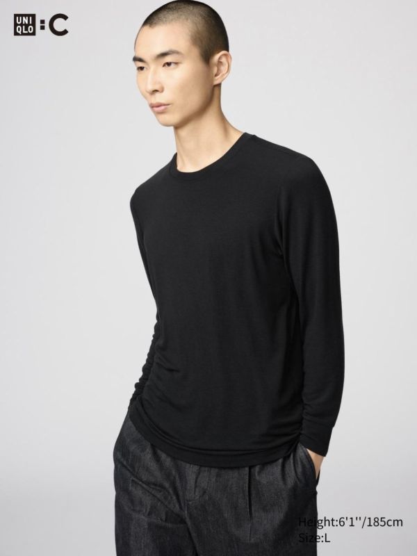 Uniqlo男生極暖圓領喀什米爾發熱衣 