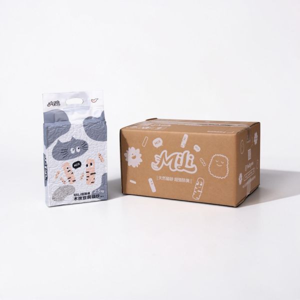 MiLi 超除臭木炭豆腐貓砂 (無味)（2.5kg/包） MiLi貓砂,豆腐砂推薦,木炭豆腐砂,超除臭貓砂,低粉塵貓砂,高凝結貓砂,天然豆腐砂,可沖馬桶貓砂,無味貓砂,無味道,米薯砂,木薯砂,小米砂