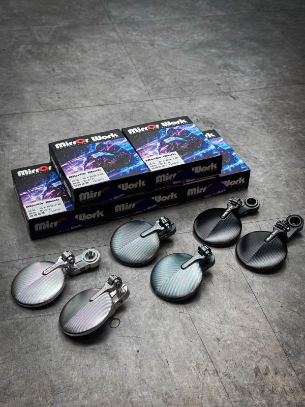 Mirror Work 馬卡龍 可折疊收起 附螺絲 貝殼 手把鏡 端子鏡 偉士牌 VESPA 