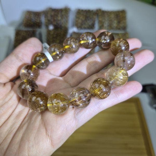 15mm高品鈦晶手珠 淨體,鈦晶,Mi晶亮,水晶,透水晶