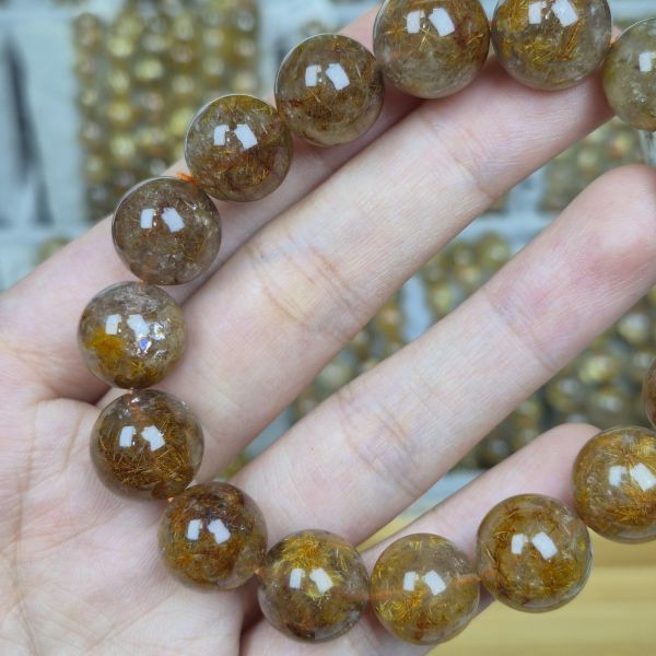 鈦晶海膽花手珠 鈦晶,水晶,海膽,精品,高品