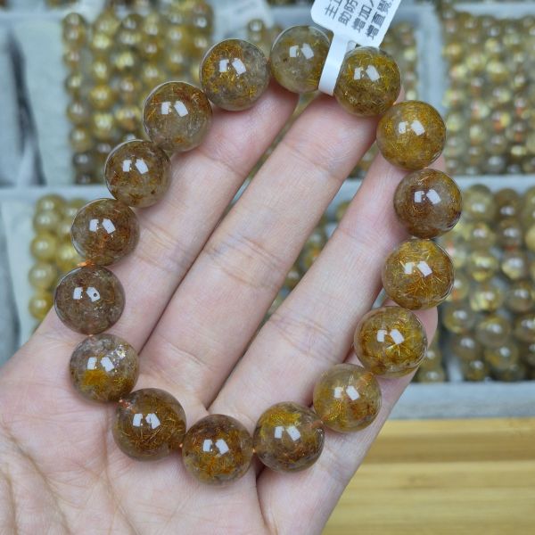 鈦晶海膽花手珠 鈦晶,水晶,海膽,精品,高品