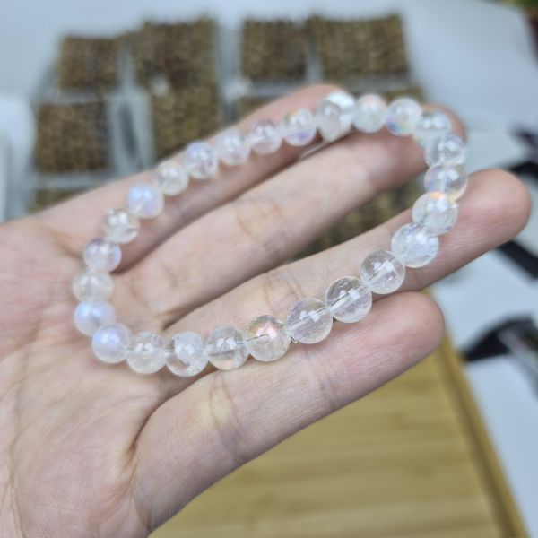 馬島月光石手珠 水晶,馬島,月光,彩虹光,手珠