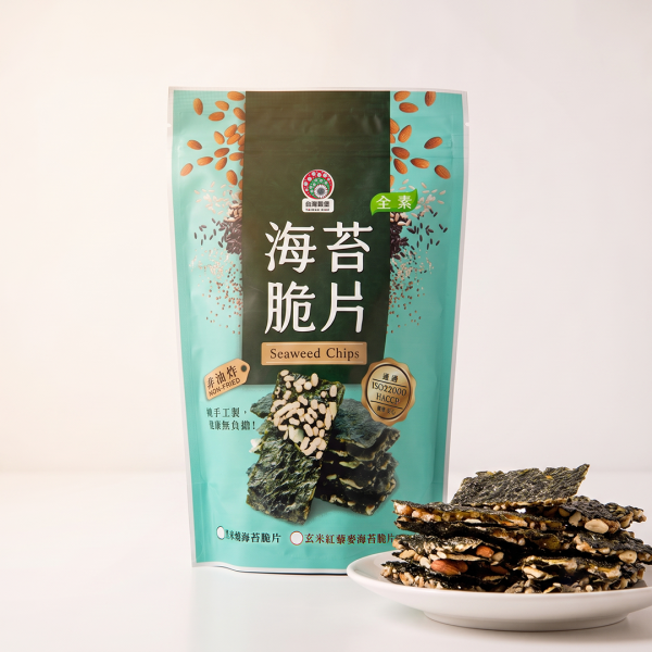 黑米燒海苔脆片 120g (純素) 黑米海苔餅乾,海苔穀物脆餅,海苔堅果零食,海苔烘焙零食,黑米點心推薦,非油炸海苔零食,海苔休閒食品,健康海苔脆片,低負擔零食推薦,純素點心推薦,海苔團購美食,追劇必備零食,下午茶零食推薦,辦公室下午茶點心,全家共享零食,穀物烘焙食品,海陸雙寶零食,香脆海苔餅,高纖穀物零食,團購零食推薦