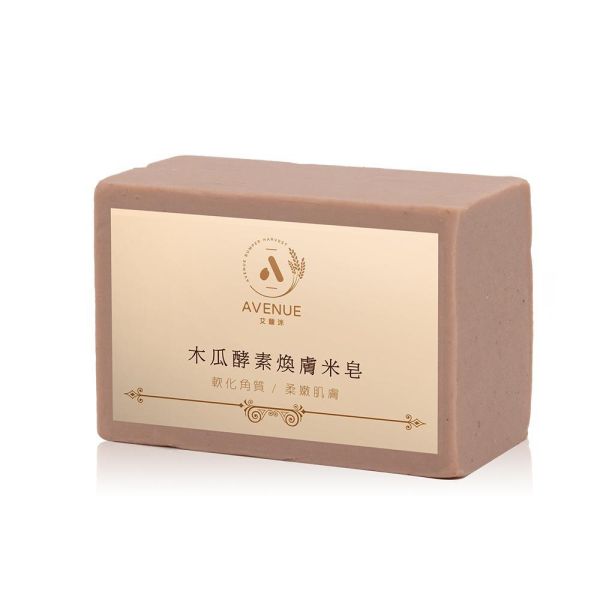 木瓜酵素煥膚米皂 200g 木瓜酵素煥膚米皂,木瓜酵素皂,煥膚米皂,米皂推薦,木瓜酵素香皂,去角質香皂推薦,溫和去角質,保濕米皂,玻尿酸香皂,維他命E香皂,維他命B5保養,米胚芽油香皂,黑豆萃取保養,稻米精華香皂,嫩白香皂推薦,肌膚煥膚保養,角質代謝保養,身體去角質皂,洗澡香皂推薦,天然植萃香皂,全身清潔皂,保濕潔膚皂,低敏香皂推薦,改善粗糙肌膚,柔嫩肌膚保養,肌膚保濕清潔,天然手工皂推薦,AVENUE艾馥洣,艾馥洣米皂,木