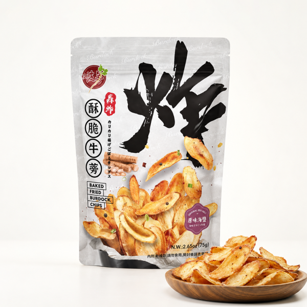 轟炸酥脆牛蒡-原味海鹽 75g 轟炸酥脆牛蒡,牛蒡脆片,黃金牛蒡,台南將軍牛蒡,海鹽牛蒡,牛蒡零食,膳食纖維零食,蔬菜脆片,酥脆零食,追劇零食,台灣伴手禮,台灣穀堡