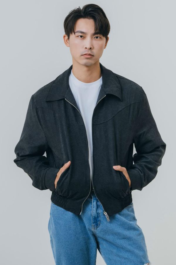 麂絨啞光休閒夾克 