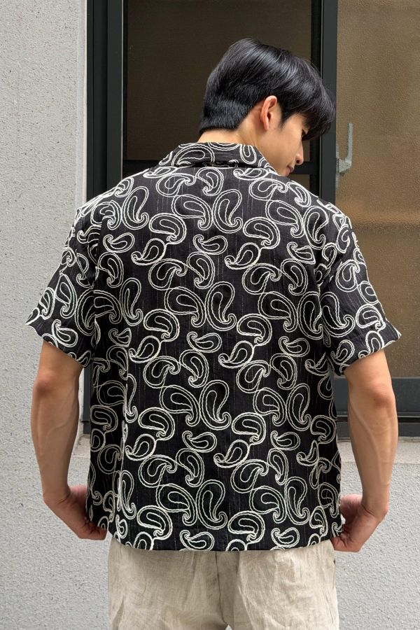 變形蟲印花短袖襯衫 