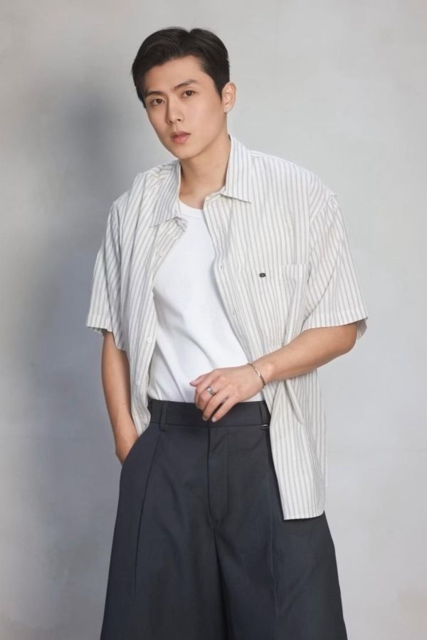小銀標文藝細條紋上衣 