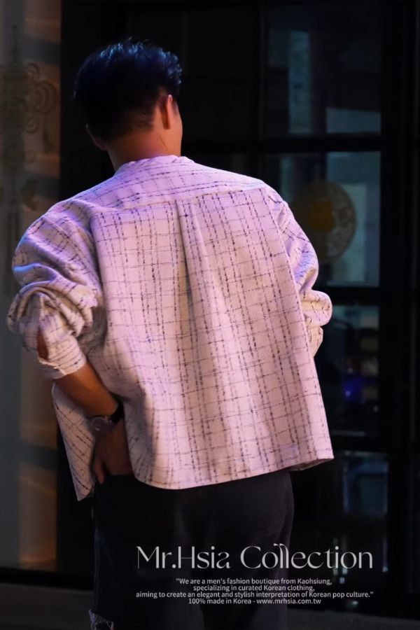 鑲金小香薄長袖上衣 