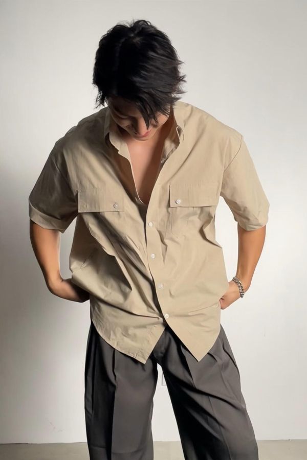 工裝輕熟男質感襯衫 