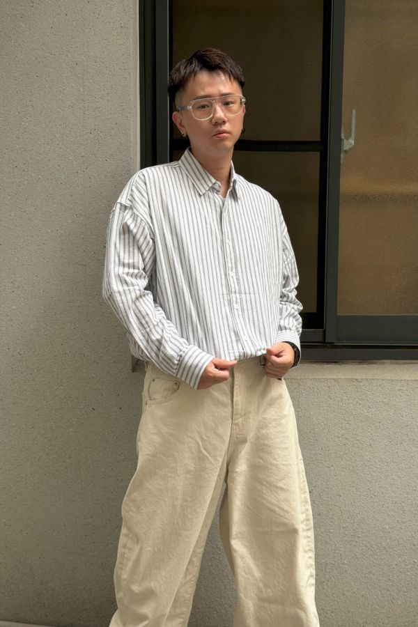 抗皺立體條紋襯衫 