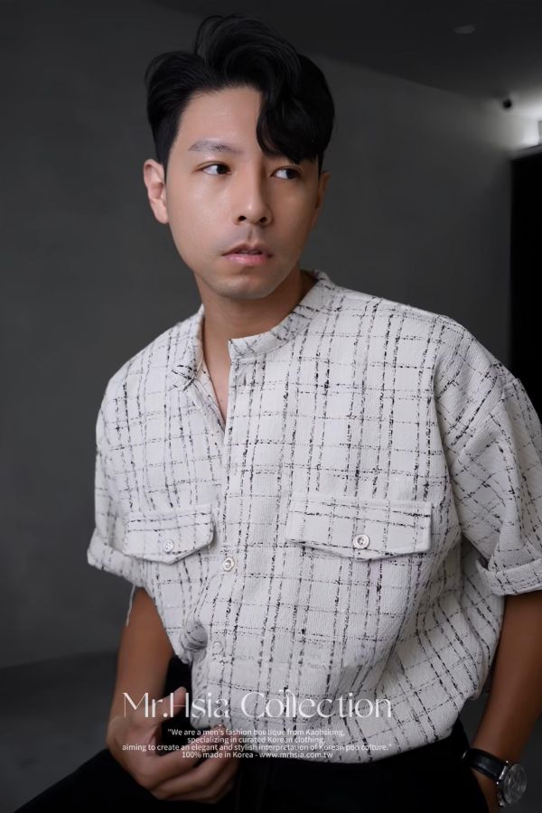 鑲金花呢小香上衣 