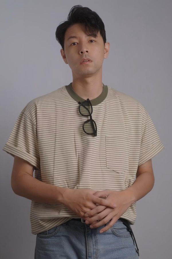條紋口袋厚磅踢 