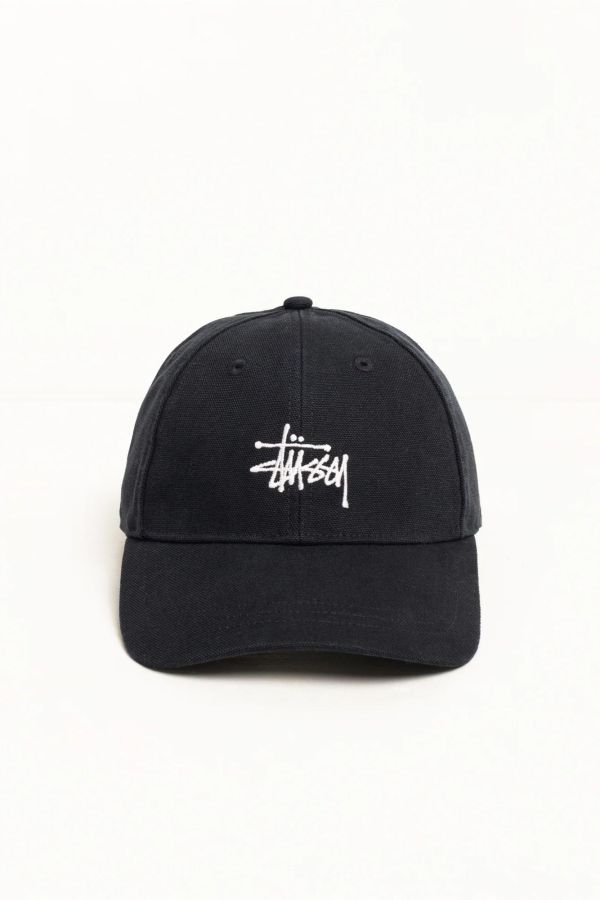 Stussy LP BASIC CANVAS CAP(BLACK) 