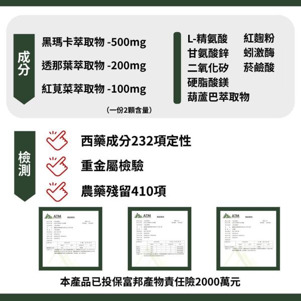必挺10倍黑瑪卡綜合膠囊2盒 