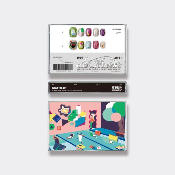 Nail Module｜Raimochi 穿戴甲,美甲,插畫,創作者聯名,珍德瑟,獨家開發,周邊商品,錄音帶盒,收藏,藝術品,STILLNAUGHTY,美甲片,設計師聯名,指甲貼,藝術周邊,復古包裝,交換禮物,潮流美甲