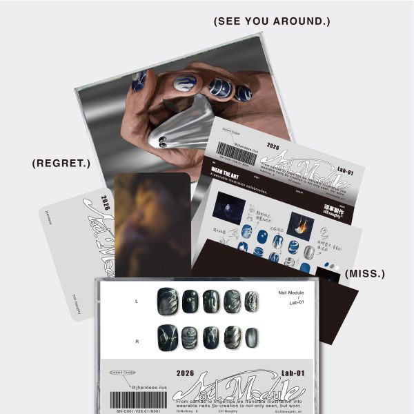 Nail Module｜jhendese 珍德瑟 穿戴甲,美甲,插畫,創作者聯名,珍德瑟,獨家開發,周邊商品,錄音帶盒,收藏,藝術品,STILLNAUGHTY,美甲片,設計師聯名,指甲貼,藝術周邊,復古包裝,交換禮物,潮流美甲