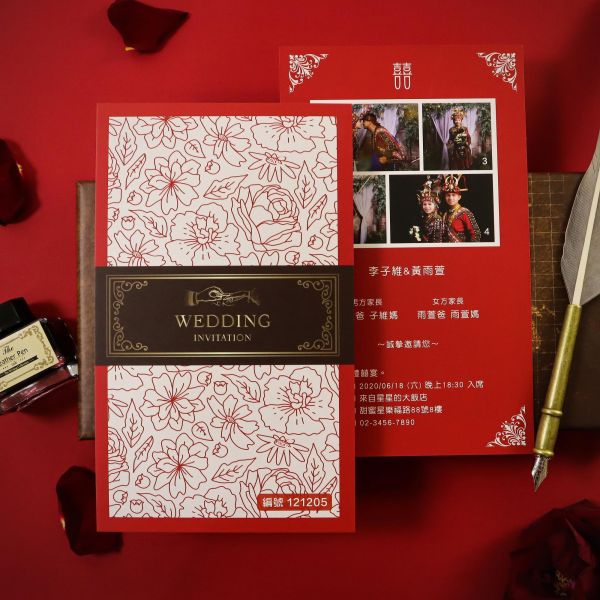日式花紋｜單卡喜帖 