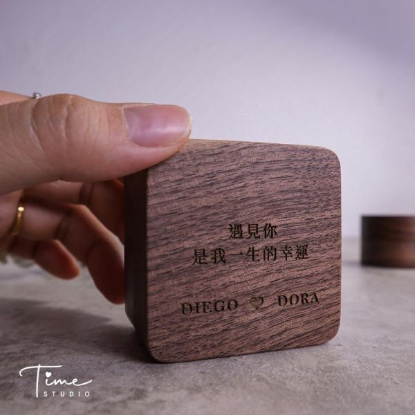 【手工戒指盒】求婚/婚戒盒/鑽戒盒 訂製雷雕服務 求婚必備 情人禮物 胡桃木盒 戒指收納盒 結婚 婚戒 