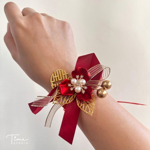 中式胸花/手腕花 | 快速出貨 超仙伴娘手花 手花 婚禮 姐妹花 胸花 高級感 結婚胸花 結婚裝飾 囍宴花 兒童手花 