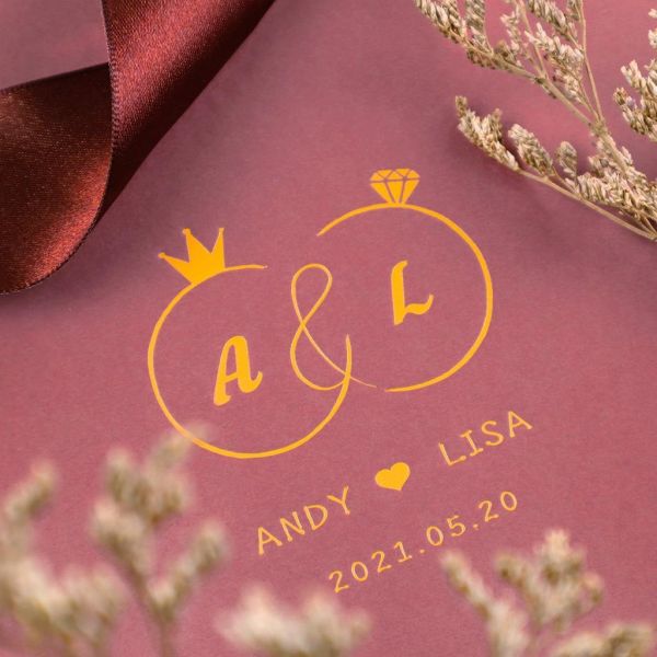 【客製】鑽石戒指／燙金結婚書約夾｜藍/藕/咖 結婚證書 證書夾 書約夾 書約 婚約 結婚必備 