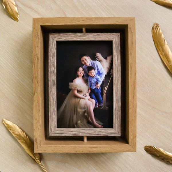 4*6吋 雙面旋轉相框【下單即贈兩張相片】質感小相匡 木製相框 氛圍感相框 