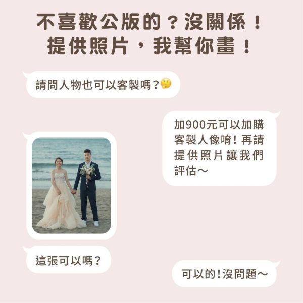 【客製姓名】手繪人物喜餅卡｜少量製作 結婚通知 雙面印刷 設計師款 謝卡 喜餅謝 小卡 可加名字 