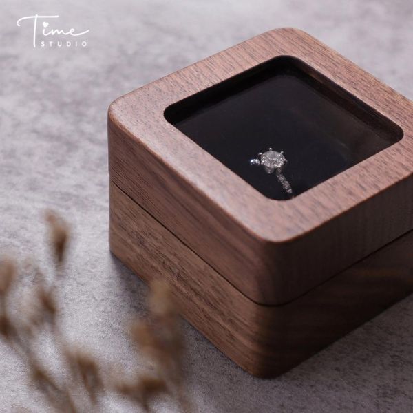 【手工戒指盒】求婚/婚戒盒/鑽戒盒 訂製雷雕服務 求婚必備 情人禮物 胡桃木盒 戒指收納盒 結婚 婚戒 