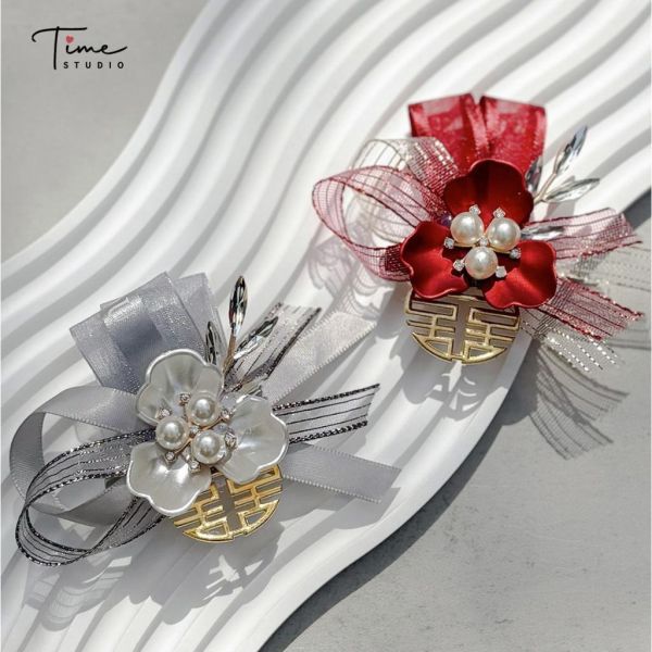 中式胸花/手腕花 | 快速出貨 超仙伴娘手花 手花 婚禮 姐妹花 胸花 高級感 結婚胸花 結婚裝飾 囍宴花 兒童手花 