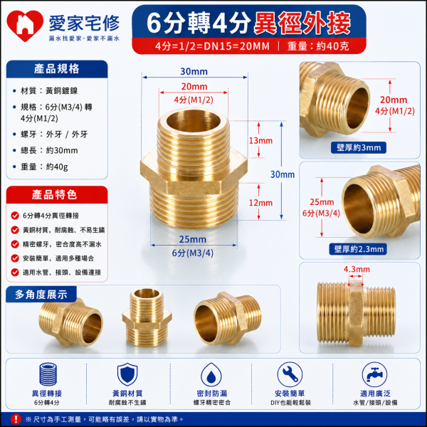 06_愛家測漏｜多項轉接頭 