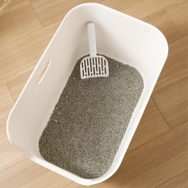 現貨【日系無印高邊貓砂盆】日系無印風貓砂盆開放式大空間高圍邊防撥砂簡約單層便盆親民價格【MOMOCAT摸摸貓】E12-7 四分之三罩,高圍邊,貓砂盆,貓便盆,防撥砂,防濺砂,防漏尿,防噴尿,送貓砂,全罩式,半罩加高,開放式,半開放式,半封閉式