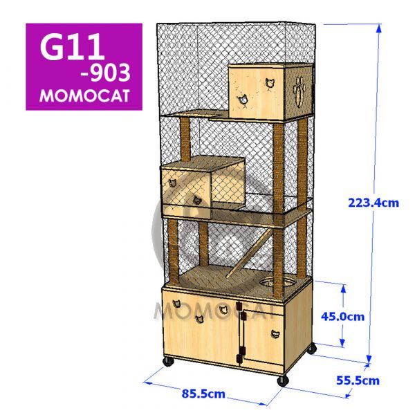 接單訂製【G11-903三層貓籠貓櫃】日本IRIS PEC-903 可移動鐵籠 貓跳台 台灣專利【MOMOCAT摸摸貓】 精美透天厝,貓跳台,貓籠,貓櫃,鐵籠,貓屋,貓砂箱,貓砂櫃,專利,手工木作,IRIS鐵籠,903鐵籠,日本鐵籠,三層貓籠