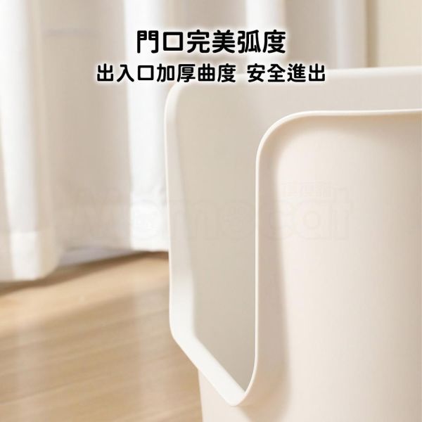 現貨【日系無印高邊貓砂盆】日系無印風貓砂盆開放式大空間高圍邊防撥砂簡約單層便盆親民價格【MOMOCAT摸摸貓】E12-7 四分之三罩,高圍邊,貓砂盆,貓便盆,防撥砂,防濺砂,防漏尿,防噴尿,送貓砂,全罩式,半罩加高,開放式,半開放式,半封閉式