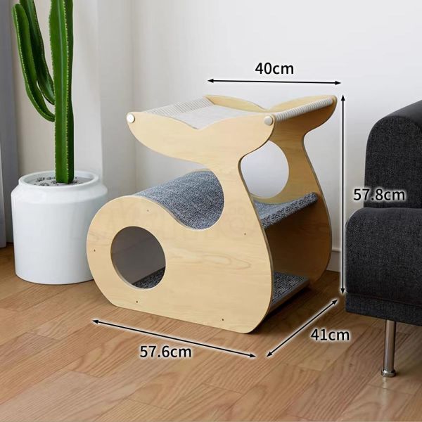 預購【原木鯨魚貓屋】原木 雙層 貓窩 貓床 吊床 貓抓板 貓屋 半封閉式 E0 實木 圓潤【MOMOCAT摸摸貓】E35 原木,雙層,貓窩,貓床,吊床,貓抓板,三合一,貓屋,半封閉式,E0,實木,圓潤