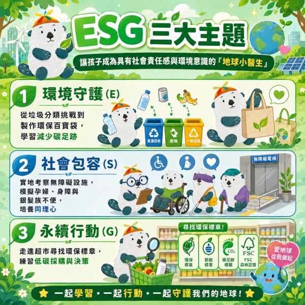 【7/13 ~ 7/17、8/10 ~ 8/14 ESG永續夏令營】 