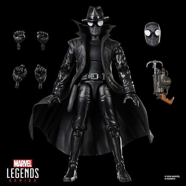 HASBRO 孩之寶 | Marvel Legends 亞馬遜限定 | 漫威蜘蛛人6吋傳奇人物復古系列 - 復古吊卡 | 暗影蜘蛛人 | Spider-Man Noir | 高約15公分 | 可動完成品 | 全新未拆 | 現貨 