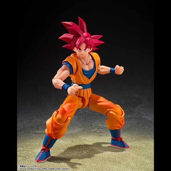 BANDAI 萬代 | S.H.Figuarts SHF 七龍珠超 | 超級賽亞人之神 | 孫悟空 (渾身纏繞著神之氣的姿態) 高約14.5公分 | 可動完成品 | 全新未拆 | 現貨 